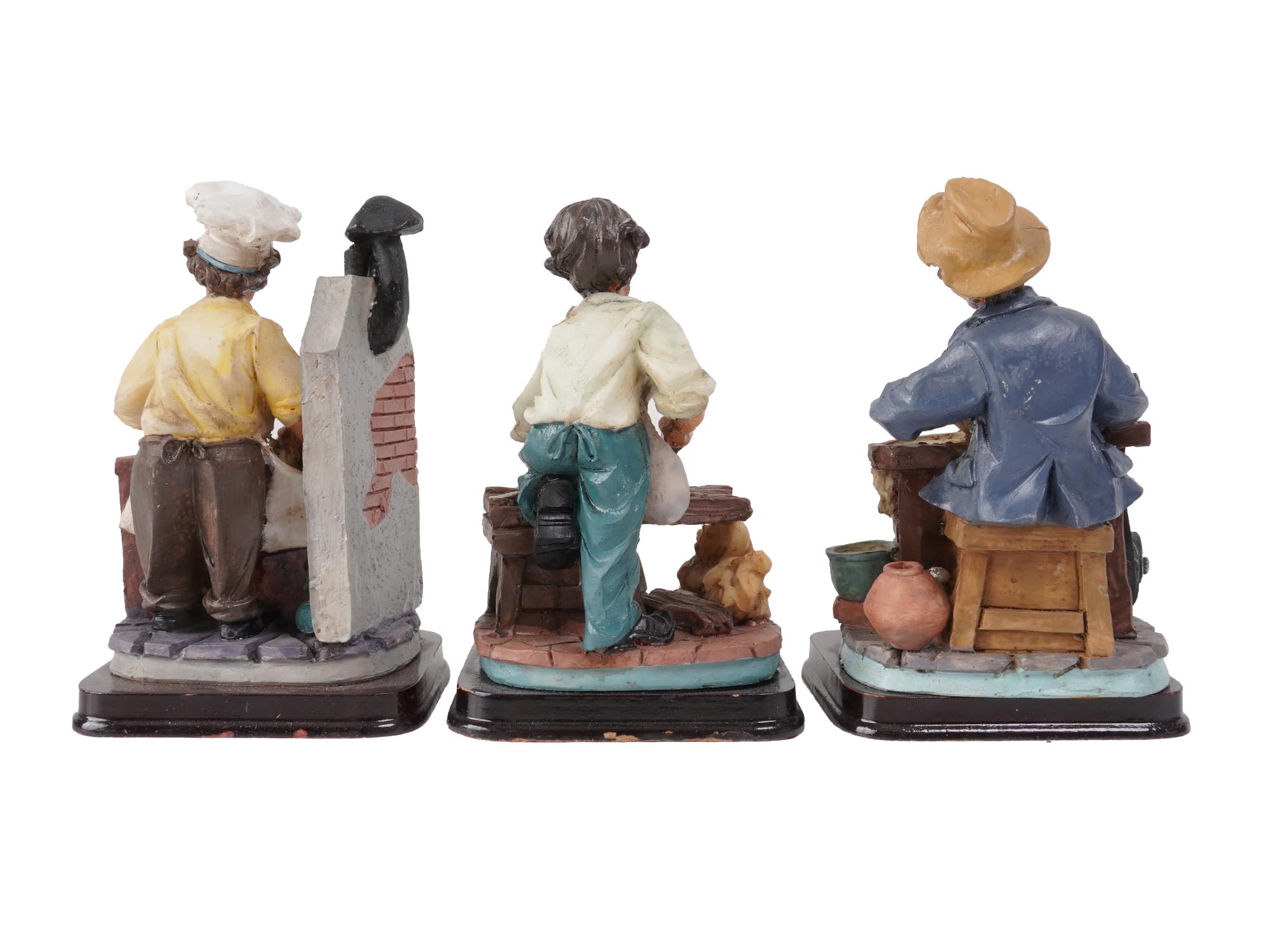 4 VINTAGE FIGURINES OF OLD MEN DW POLY COLLECTION PIC-2